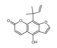 4-hydroxy-9-(1,1-dimethyl-2-propenyl)-7H-furo[3,2-g][1]benzopyran-7-one Structure