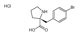 (R)-alpha-(4-溴苄基)-脯氨酸盐酸盐结构式