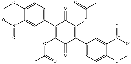 2,5-bis(3-nitro-4-methoxyphenyl)-3,6-diacetoxy-1,4-benzoquinone结构式