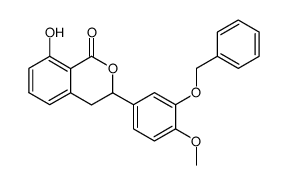 (+/-)-3-(3-benzyloxy-4-methoxyphenyl)-3,4-dihydro-8-hydroxy-1H-2-benzopyran-1-one结构式