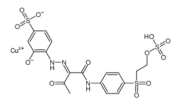 dihydrogen [3-hydroxy-4-[[2-oxo-1-[[[4-[[2-(sulphooxy)ethyl]sulphonyl]phenyl]amino]carbonyl]propyl]azo]benzenesulphonato(2-)]cuprate(2-) Structure