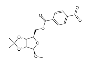 methyl 2,3-O-isopropylidene-5-O-(p-nitrobenzoyl)-β-D-ribofuranoside Structure