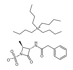 tetrabutylammonium (3S,4S)-3-phenylacetamido-4-methyl-2-oxoazetidine-1-sulfonate Structure