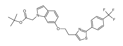 (6-{2-[2-(4-trifluoromethyl-phenyl)-thiazol-4-yl]-ethoxy}-indol-1-yl)-acetic acid tert-butyl ester结构式