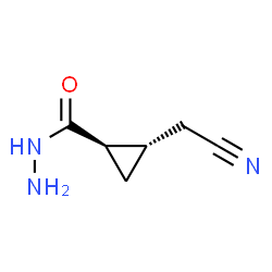 Cyclopropanecarboxylic acid, 2-(cyanomethyl)-, hydrazide, trans- (9CI) Structure