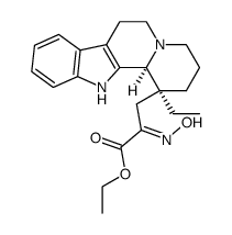(+/-)-ethyl-(1,2,3,4,6,7,12,12bα-octahydro-indolo(2,3-a)quinolizin-1β-yl)pyruvate oxime Structure