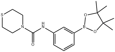 3-(硫代吗啉-4-基甲酰胺基)苯基硼酸频哪醇酯结构式