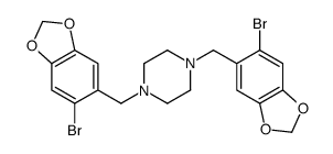 1,4-bis[(6-bromo-1,3-benzodioxol-5-yl)methyl]piperazine Structure