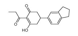 3-hydroxy-5-(5-indanyl)-2-propionylcyclohex-2-en-1-one Structure