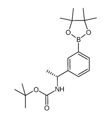 (R)-tert-butyl (1-(3-(4,4,5,5-ltetramethyl-1,3,2-dioxaborolan-2-yl)phenyl)ethyl)carbamate结构式