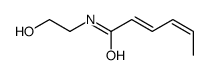 N-(2-hydroxyethyl)hexa-2,4-dienamide结构式