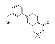 4-(3-氨基甲基苯基)-哌嗪-1-羧酸叔丁酯结构式