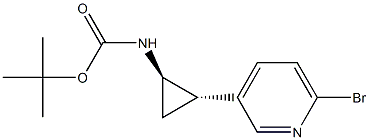 N-[(1S,2R)-rel-2-(6-溴吡啶-3-基)环丙基]氨基甲酸叔丁酯结构式