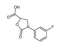 (5S)-3-(3-fluorophenyl)-2-oxo-1,3-oxazolidine-5-carboxylic acid Structure