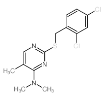 2-[(2,4-dichlorophenyl)methylsulfanyl]-N,N,5-trimethyl-pyrimidin-4-amine Structure