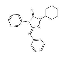 2-cyclohexyl-4-phenyl-5-phenylimino-1,2,4-thiadiazolidine-3-thione结构式