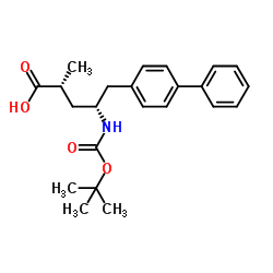(2R,4R)-5-(Biphenyl-4-yl)-4-[(tert-butoxycarbonyl)amino]-2-methylpentanoic acid Structure