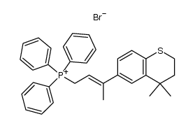 <3-(1,2,3,4-tetrahydro-4,4-dimethyl-6-thiochromanyl)-2-butenyl>triphenylphosphonium bromide Structure