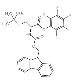 芴甲氧羰基-S-叔丁基-L-半胱氨酸五氟苯基脂结构式