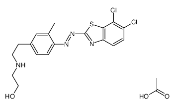Ethanol, 2-4-(6,7-dichloro-2-benzothiazolyl)azo-3-methylphenylethylamino-, acetate (ester) Structure