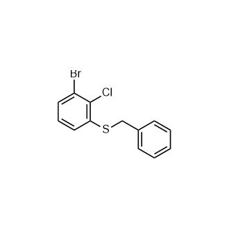 苄基(3-溴-2-氯苯基)硫烷结构式