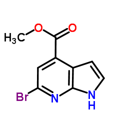 6-溴-1H-吡咯并[2,3-b]吡啶-4-羧酸甲酯结构式