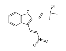 (E,E)-2-methyl-4-[3-(2-nitrovinyl)indol-2-yl]-3-buten-2-ol Structure