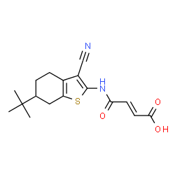 (2E)-4-[(6-tert-butyl-3-cyano-4,5,6,7-tetrahydro-1-benzothiophen-2-yl)amino]-4-oxobut-2-enoic acid结构式