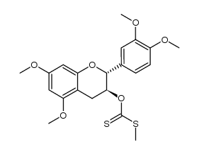 3',4',5,7-Tetra-O-methyl-3-O-[methylthio(thiocarbonyl)]-(+)-catechin Structure