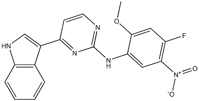 N-(4-fluoro-2-methoxy-5-nitrophenyl)-4-(1H-indol-3-yl)pyrimidin-2-amine Structure