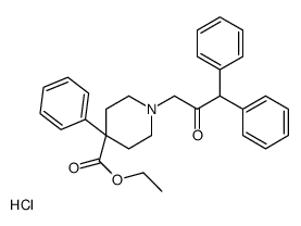 ethyl 1-(2-oxo-3,3-diphenylpropyl)-4-phenylpiperidin-1-ium-4-carboxylate,chloride结构式