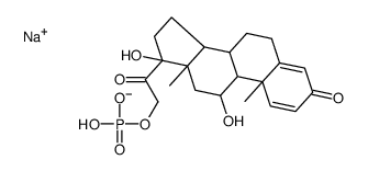 Pregna-1,4-diene-3,20-dione, 11,17-dihydroxy-21-(phosphonooxy)-, monosodium salt, (11beta)- Structure