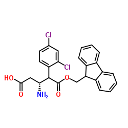 Fmoc-(R)-3-氨基-4-(2,4-二氯苯基)丁酸结构式