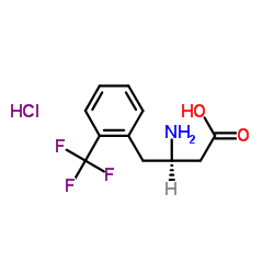 (R)-3-氨基-4-(2-三氟甲基苯基)丁酸盐酸盐结构式