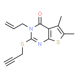 3-allyl-5,6-dimethyl-2-(prop-2-ynylthio)thieno[2,3-d]pyrimidin-4(3H)-one Structure