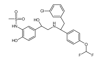 N-[5-[(1R)-2-[[(1R)-2-(3-chlorophenyl)-1-[4-(difluoromethoxy)phenyl]ethyl]amino]-1-hydroxyethyl]-2-hydroxyphenyl]methanesulfonamide结构式