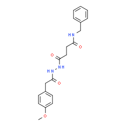 N-benzyl-4-{2-[(4-methoxyphenyl)acetyl]hydrazinyl}-4-oxobutanamide结构式