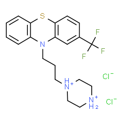 10-(3-Piperazin-1-ylpropyl)-2-(trifluoromethyl)phenothiazine dihydrochloride Structure
