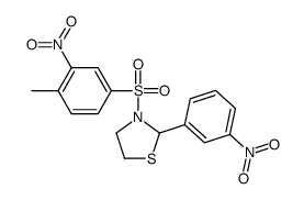 3-[(4-Methyl-3-nitrophenyl)sulfonyl]-2-(3-nitrophenyl)-1,3-thiazo lidine Structure