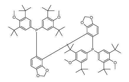 (R)-(-)-5,5'-双[二(3,5-二叔丁基-4-甲氧基苯基)磷]-4,4'-二-1,3-苯并二氧烷结构式