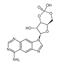 1-(8-amino-imidazo[4,5-g]quinazolin-3-yl)-O3,O5-hydroxyphosphoryl-β-D-1-deoxy-ribofuranose Structure