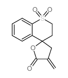 Spiro[4H-1-benzothiopyran-4,2(5H)-furan]-5-one, 2,3,3,4-tetrahydro-4-methylene-, 1,1-dioxide结构式