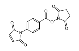 2,5-二氧代吡咯烷-1-基 4-(2,5-二氧代-2,5-二氢-1H-吡咯-1-基)苯甲酸酯结构式