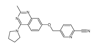 5-(2-Methyl-4-pyrrolidin-1-yl-quinazolin-7-yloxymethyl)-pyridine-2-carbonitrile Structure