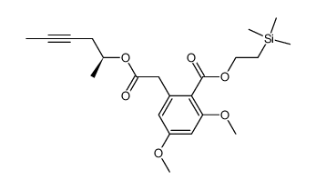 2,4-dimethoxy-6-(1-methylpent-3-ynyloxycarbonylmethyl)benzoic acid 2-trimethylsilanylethyl ester结构式