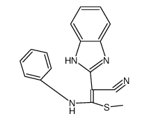 3-anilino-2-(1H-benzoimidazol-2-yl)-3-methylsulfanyl-acrylonitrile结构式