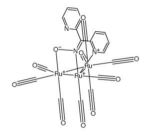 [(μ-H)(μ,η3-bis(2-pyridyl) ketone oximate-N,N,O)(CO)9Ru3] Structure