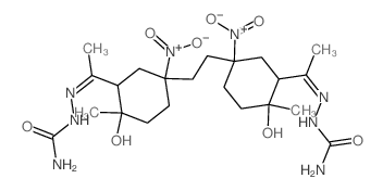 [1-[5-[2-[3-[N-(carbamoylamino)-C-methyl-carbonimidoyl]-4-hydroxy-4-methyl-1-nitro-cyclohexyl]ethyl]-2-hydroxy-2-methyl-5-nitro-cyclohexyl]ethylideneamino]urea Structure