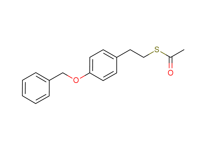 S-(2-[4-(benzyloxy)phenyl]ethyl) ethanethioate结构式