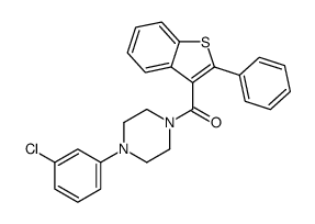 [4-(3-chlorophenyl)piperazin-1-yl]-(2-phenyl-1-benzothiophen-3-yl)methanone结构式